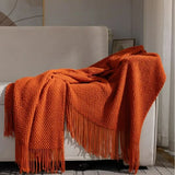 2025 new room tassel towel blanket sofa towel bedside blanket bedside flag hotel blanket