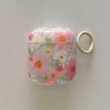 Transparent Oil Painting Flower Shockproof Protector With Keychain For AirPods 1 2 3 4 Case For AirPods Pro 2 Protection Cover