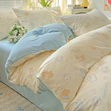2025 Washed Cotton Double Yarn Single Quilt Cover Simple Wind Ins Wind Small Floral Korean Version Duvet Skin Friendly Bedding