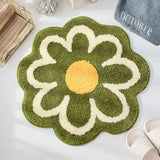 Cute Round Flower Tufting Rug Carpet Soft Plush Tuftted Feet Paid Carpet  Bathroom Anti-slip Doormat Sofa Bedside Rugs