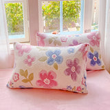 2Pcs Bohemian Snowflake Velvet Pillowcases Non-Shedding Warm Winter Pillow Covers Floral Printed Soft Plush Pillow Cases for Bed