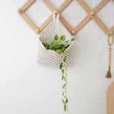 Handmade Macrame Hanging Storage Basket Magazine Flower Organizer Pouch Small Stuff Organization Home Room Cafe Shop Decor