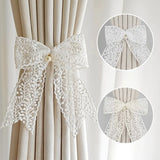 2PCS Curtain Tieback Clip Lace Bow-knot Tieback Clip Belt Tied Fashion Living Room Window Curtain Strap Buckle Home Decoration