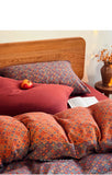 Retro Classic Floral Cotton Quilt Cover Double Layer Plain Weave Embroidery A-Class Bedding Single Piece Pure Cotton