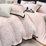 Butterfly Design Bedding Set Luxury 4pcs Pink Egyptian Cotton Duvet Cover sets Flat Sheet Bedspread Pillowcases Home Textiles