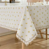 Small Fresh Floral Tablecloth Cotton Thread Lace Dining Table Cover Cloth Household Coffee Table Cover TV Cabinet Tables Cloth
