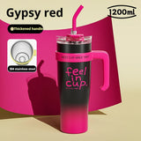 1200ml Large-Capacity Insulated Cup with a Antibacterial ceramic Inner Liner and an Attached Straw，car cup，water bottle