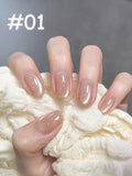 12ml 1-16pcs Autumn Nails New Clear Pink Glass Bead Moonlight Magnet Cat Eye Gel Nail Polish Whitening Nail Supplies