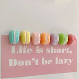 8Pcs Mini Macaron Food Refrigerator Stickers Cartoon Magnets Decorate Message Photos Home Decor Magnets Cute Magnets