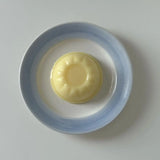 Tea Style Milk Blue Gradient Plate Hand-painted Underglaze Color Dining Plate Home Dessert Vegetable Fruit Plate Cold Style Dish