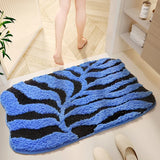 Colorful Tufted Bath Mat - Plush Microfiber, Fast Drying & High Absorbency, Non-Slip TPR Backing, Thick Bathroom Rug for Home