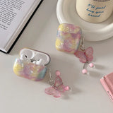 For Apple AirPods 4 Cover Rainbow Headset Case For AirPods 4 4th Shell Hard PC Coque Lovely Girls Cases With Butterfly Pendant