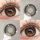 2PCS/Pair Olive Green/Light Blue/Light Brown Korean Style Natural Hazel Colored Contact Lenses With Prescription Women