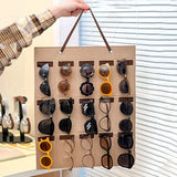 Wall Mounted Sunglasses Display Stand 15 Hole Mirror Frame Organizers Space Saving Eyeglass Storage Rack Multi Slot Design