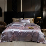 Luxury Jacquard and 60S Cotton Patchwork Soft Silky Bedding Set Duvet Cover Set Bed Sheet/Fitted Sheet Pillowcases 4Pcs