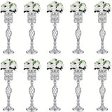 2/10 Piece Set Metal Diamond Crystal Vase, 24 Inch Gold Multi-Purpose Tall Flower Stand, Wedding Centerpiece Birthday Party Home