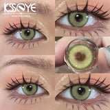 2 Pcs Best Selling Contacts Colored Lenses Myopia Degree -0.00 to -8.00 Green Eye Korean Lenses Blue Soft Fashion Lenses