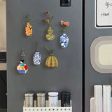 Ins Acrylic Vase Fridge Magnet Suitable for Flower Arrangements Home Decoration Kitchen Blackboard 3D Stickers Magnetic