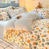 New Style 200-gram Fresh Light Milk Fleece Single Quilt Cover Autumn Winter Printed Cartoon Fleece Warm Student Duvet Cover