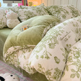New high-weight, fresh and light milk fleece printed quilt cover Thickened warm Duvet cover