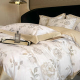 Luxury Digital Printing Flowers and Plants Bedding Set Lyocell Eucalyptus Fiber Soft Silky Duvet Cover Bed Sheet Pillowcase 4Pcs