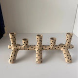 Ceramic Candelabra 5 Arms Candle Stick Holder Equipped Branched Candles Decorative Table Centerpiece Ornament Home Decoration