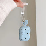 For Apple AirPods 4 3 2 Pro 2 Pro3 Earphone Case Silicone Splashed Ink Blue Black Polka Dots Pendant Protective Headphone Cover