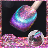 BORN PRETTY 10ml Black Glass Cat Magnetic Gel Nail Polish Ultra Shine Gold Silver Glitter Soak Off UV LED Gel Nail Art Varnish