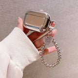 Luxury Electroplated Silver Bead Chain Bracelet Case For Apple AirPods 1 2 Pro 3 Headset Charging Box Earphone Protection Cover