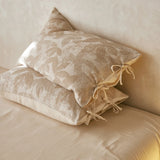 2 Pcs Class A  Linen Cotton Pillow Cases Wabi-sabi Aesthetic Beige Pillowcase for Bed Skin-friendly Bed Sleep Pillow Cover 48x74