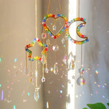 Rainbow Crystal Sun Catchers Home Decor Items Window Hanging Sun Catcher Heart Moon Star Rainbow Room Decor Wind Chimes Hanging