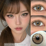 1 Pair Brown Colored Contact Lenses Natural Green Pupils Eyes Contact lenses Big Eyes Soft Contacts 14.20-14.50mm