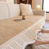 New Chenille Alien Sofa Mat Thick Anti Plush Slip Cushion Winter Autumn One-piece Straight Lined Leather Sofa Cover Cloth