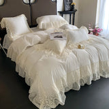 4pcs French Princess Style Pure Cotton 100% Bedding Set Luxury Quilt Cover 200x230 220x240 Bed Cover and 2pcs Pillowcases