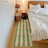 Korean Runner Rug Striped Butterfly Print Bedroom Bedside Rug Simple Advanced Ins Soft Home Decoration Coffee Table Mat
