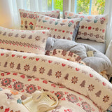 2Pcs Bohemian Snowflake Velvet Pillowcases Non-Shedding Warm Winter Pillow Covers Floral Printed Soft Plush Pillow Cases for Bed