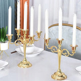 European Luxury Gold Candle Holder, Romantic Atmosphere Candelabra for Home Living Room Candlelight Dinner Decoration