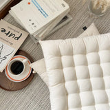 2025 high-end tatami round dining chair strap chair cushion Japanese simple white square seat cushion sedentary