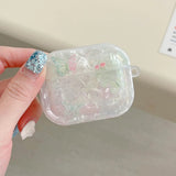 Fresh Flower Garden Butterfly Shell Texture Case For AirPods 1 2 3 4 Pro 2 Earphone funda with Floral Bracelet For AirPod Pro2