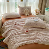 Printed Floral Summer Quilt Four Piece Set Soft Bedroom Decor Bedding Set Summer Quilt Bed Sheet With Pillowcases Home Textiles
