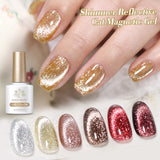 10ml Super Shining Reflective Cat Magnetic Gel Ultra Shine Glitter Red Silver Soak Off UV LED Gel Nail Art Varnish