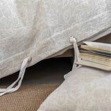 Natural Cotton Linen Vintage Jacquard Bedding Set (1 Duvet Cover with Tie Closure,1 Flat Sheet Or 1 Fitted sheet,2 Pillowcases)