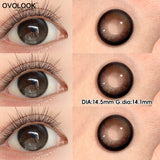 Dewy Strawberry Pink Brown Contact Lens Half Year Center Glint Gradient Lens For Sweet Girly Date Daily Fashion Makeup