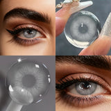 1 Pair Glacier Beauty Contact Lenses, Natural Blue Hazel Small Pupil Soft Lenses, 6-Month Wear for Eye Makeup & Daily