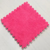 Plush Puzzle Foam Floor Mat Baby Play Mat Cute Soft Fluffy Interlocking Square Foam Tiles Area Rugs Carpet for Parlor Bedroom