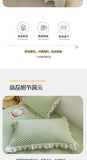 2/3pcs Summer Cooling Bed Skirt Set Class A Princess Mattress Cover Single Soft Mat Room Decor Bedspread Ice Silk Bean Cool Mat
