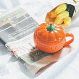 Pumpkin Creative Water Cup Ceramic Thermos Cup with Lid Exquisite Breakfast Oatmeal Cup Heat-insulating Scalding-proof Milk Cup