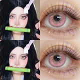 Anime Colored Contact Lenses Miku Cosplay Coloured Contact Lens Yearly Beauty Small Pupils Lens Pink Eye Lenses