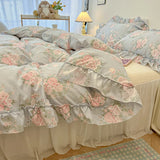 Fresh Botanical Floral Bedding Set for Kids and Adults, Leaves, Flower Duvet Cover, Pillowcases, Soft Washed Cotton, Home Textil