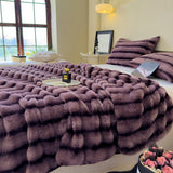 Double Enlarged and Thickened Bedspreads Winter Warm Nordic Style Rabbit Like Velvet Blanket Non Shedding Close Fitting Quilt